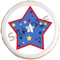 A cookie with a star design

Description automatically generated