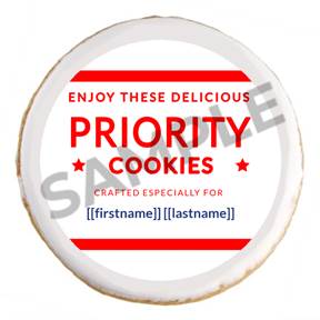 A cookie with a white frosting

Description automatically generated